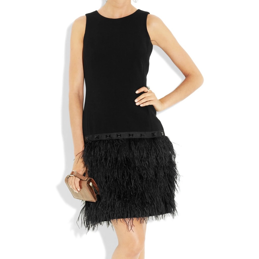 MK Little Black Dress with Ostrich Feathers